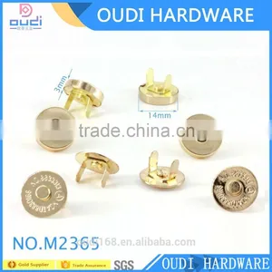 Shiny Light Gold 14mm Bag Accessories Magnetic Snap thumbnail-1