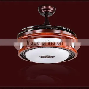 42''Modern White Round Shaped Led Ceiling Fan, Foldable Blades thumbnail-5