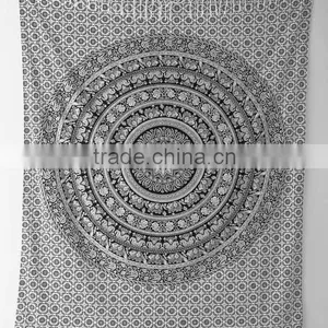 White Mandala Wall Hanging Large Elephant Mandala Tapestries thumbnail-3
