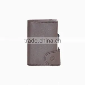 Custom Printed Leather Genuine Business CardHolder Aluminum Castagno thumbnail-1