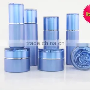 Skin Care Packagings Bottles Blue Glass Cosmetic Pump Bottle Jar With Screw Cap thumbnail-6