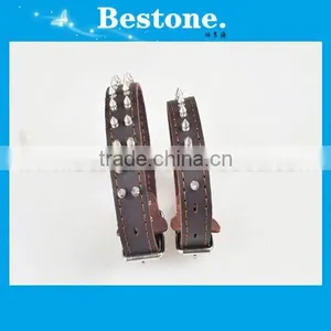 2014 Fashionable Pure Cowhide Pet Collars/suede Leather Dog Collar thumbnail-1
