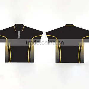 Custom Polyester Black Yellow Sport Polo Shirt With OEM Service thumbnail-1