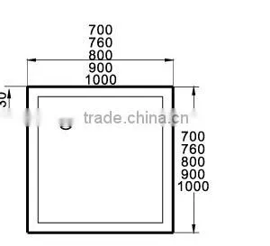 North America and AUS Market UPC/cUPC Certified 800x800 Acrylic Shower Tray, Square Acrylic Shower Base, Tray thumbnail-3