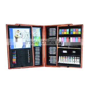 Double Layer Big Wooden Box Art Set 146pcs Gift Art Set in Wooden Case thumbnail-6