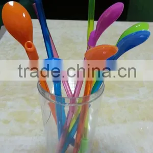 PVC Spoon Straw, BPA Free Drinking Straws With Spoon thumbnail-1