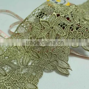 Eco-friendly Dyed French Lace Embroidered Guipure Flower Lace Trimming OEM Order Acceptable thumbnail-1