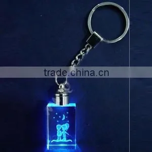 Glass Crystal Keychain Etched Love With LED Light For Weeding Door Gift thumbnail-2