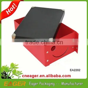 Custom Logo and Design Cardboard Storage Box Hats With Handle thumbnail-2