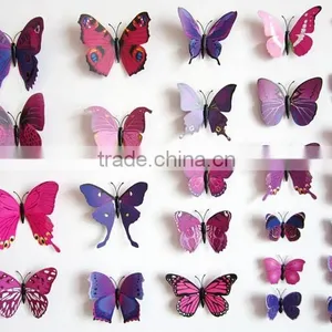 12pcs 3D PVC Butterflies DIY Butterfly Art Decal Home Decor Wall Mural Stickers thumbnail-3