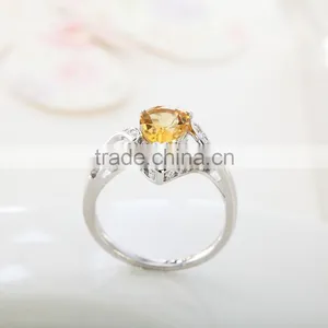 Charming Pear Shape Citrine Stone With 925 Sterling Silver Ring. Beautiful 925 Sterling Silver Gemstone Ring thumbnail-3