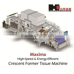 High Speed 2850/1500m 60t/d Capacity Crescent Former Tissue Paper Machine/Toilet Paper Making Machine thumbnail-1