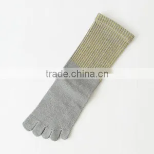 China Socks Manufacturer Custom OEM Design Woman Comfortable Cotton Sox Plain Cable Knit Five Toes Pilates Yoga Sock thumbnail-5