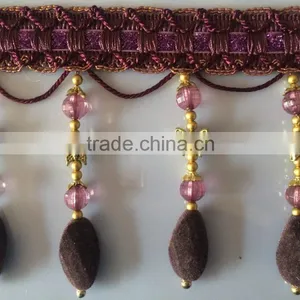 Nice Red Tassels Lace Curtains Wholesale thumbnail-3