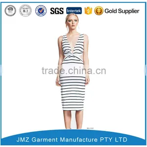Romantic V-neck Sleeveless Bandage Women Black Dresses thumbnail-3