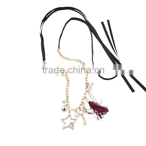 OEM/ODM Manufacture 2016 Fashion Design Moon Pendant Necklace Multiple Pendant Necklace thumbnail-4