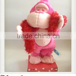 Valentine Gift Dancing and Music Plush Stuffed Red Monkey Toy thumbnail-1