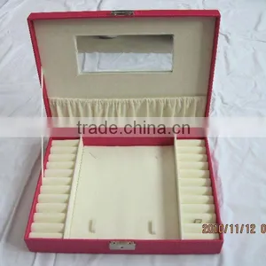 HOT!!! PU Leather Jewelry Box With Mirror Inside thumbnail-1