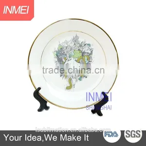 High Quality 10" White Plate With Gold Rim thumbnail-2