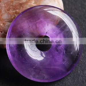27*5mm Natural Uruguay Violet Amethyst Donut for Jewelry Pendant thumbnail-1