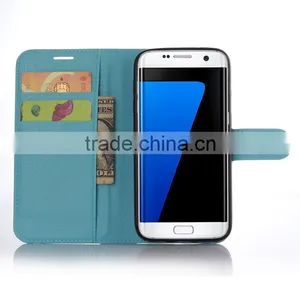 Litchi Pattern Leather Wallet Case for Samsung Galaxy S7 S7edge With Card Slot Holder Stand Cover Mobile Phone Protector thumbnail-4