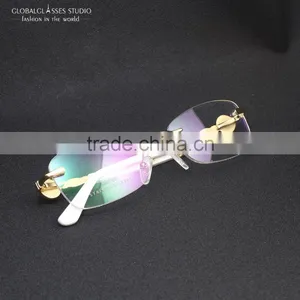 New Super Fancy Fashion Women Famous Brand Design Classic Rimless Eyeglasses Frame Optical Frame Eyewear RM0726 thumbnail-6