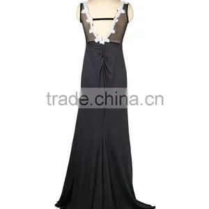 Supper Dress Embroidered Mesh Wrap Maxi Evening Dress for Girls thumbnail-5