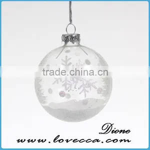 Shine--blown Glass Christmas Ornament Crafts Transparent Xmas Glass Ball thumbnail-6