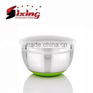 Hot Sale Stainless Steel Salad Bowl / Mixing Basin Set With Silicone Bottom thumbnail-3