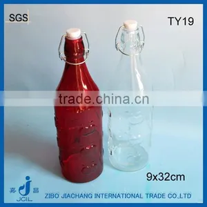 1000ml Wholesale Glass Bottles With Apple Embossed Design thumbnail-1