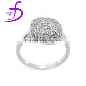 925 Sterling Silver Imitation Micro Pave Setting Ring thumbnail-1