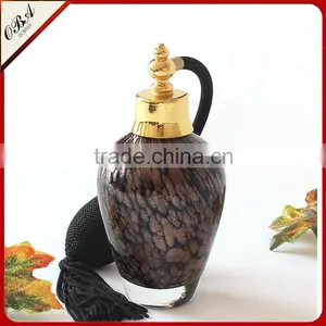 Handmade Black & Gold Point Airbag Glass Perfume Bottle thumbnail-2