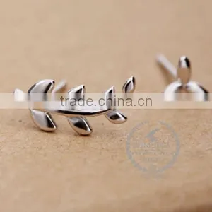 925 Sterling Solid Silver Leaf Branch Earring Stud Fashion Women Earring DIY Jewelry 6730605 thumbnail-2