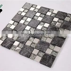 SMP20 Glass Mix Marble and Metal Mosaic Wedding Background Mosaic Decoration Indoor Mosaic thumbnail-1
