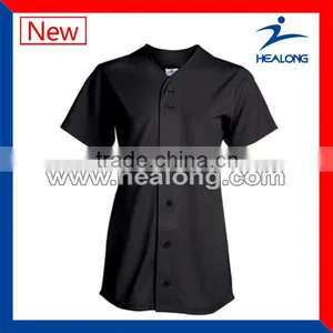 Sublimation Plain Black Custom Softball Uniforms thumbnail-1