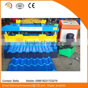 Hot Sale Aluminum Step Tile Roofing Machine Glazed Roll Forming Machine With ISO 9001 for Roof Tile to Eastern Asia Market thumbnail-4