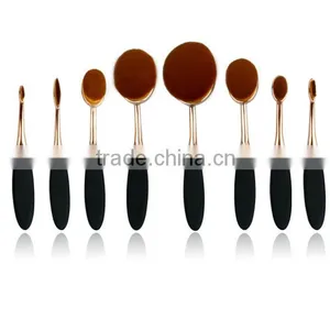 High Quality New Arrive Oval Tooth Brush Design Makeup Brush,10pcs Oval Brush Set thumbnail-2