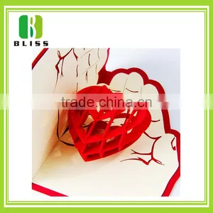 Video Red Custom Die Cut 3d Folding Customized 2.4'' 2.8'' 4.3'' 5'' 7'' 10'' Digital Video Lcd Greeting Card thumbnail-5