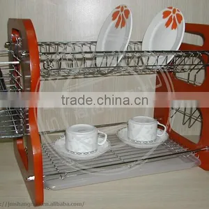 2 Tier Kitchen Dish Rack Dish Container Utensil Drying Rack thumbnail-1