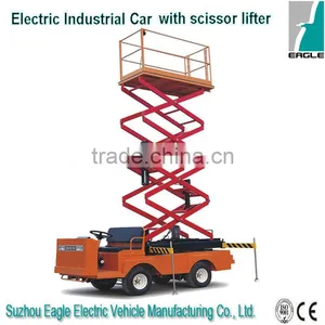Electric Industrial Utility Vehicle With Scissor Lifter , CE Approved thumbnail-1
