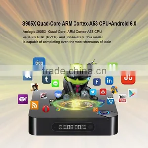 New Arrival EM95X Powerful 2GB/16GB Android 6.0 Marshmallow Quad Core TV Box, Amlogic S905X 4K TV Box For Wholesale thumbnail-2