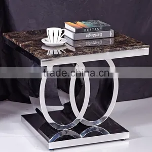 Luxury Dining Room Set Marble Top Side Table thumbnail-4