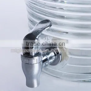 Clear Machine Made Glass Dispenser for Juice Beverage Water With Silver Tap thumbnail-2