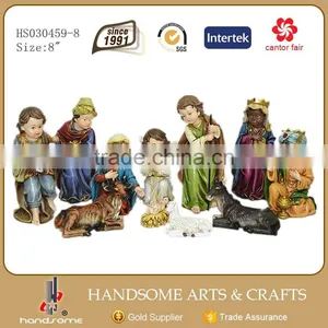 8 Inch Resin Craft Religious Items Child Theme Christmas Nativity Scene Crib Set thumbnail-1