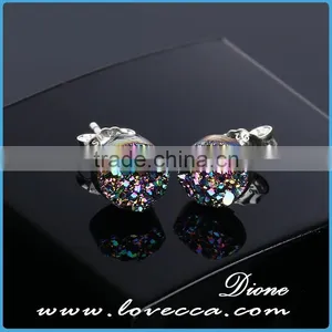 Earrings Women Jewelry 925 Sterling Silver Earrings With Agate Druzy thumbnail-4
