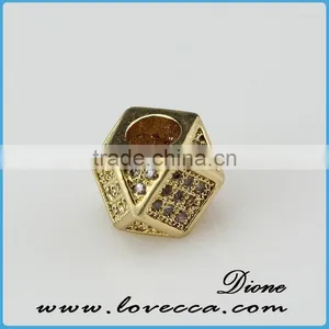 Supply Cooper Micropave Setting Pendant Gold Plating Jewelry Pendant for Weeding thumbnail-1