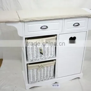 Bedroom Furniture Wooden Storage Cabinet With Ironing Board thumbnail-1