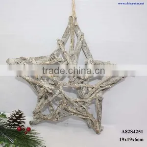 Wooden Christmas Decoration Lighted Star thumbnail-1