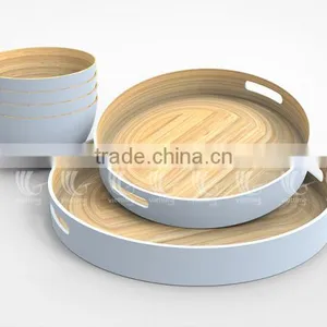 Lacquer Bamboo Salad Bowls, Spun Bamboo Trays thumbnail-3