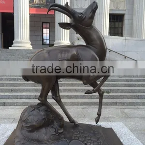 Bronze Factory Metal Life Size Large Brass Deer Statue for Garden thumbnail-1